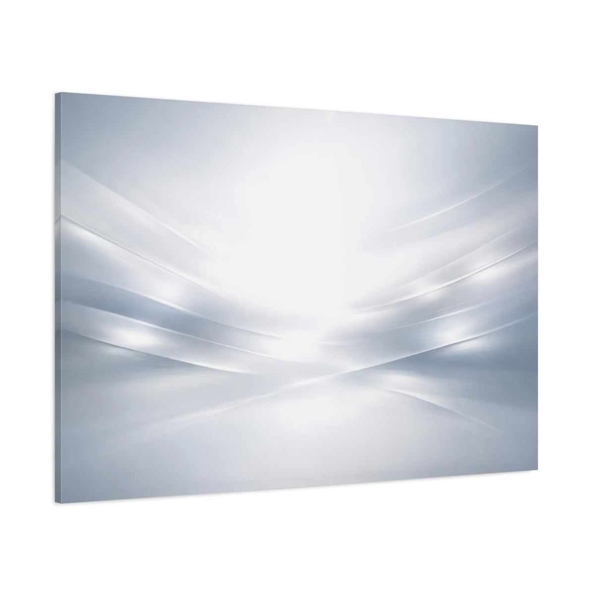 Main Mockup. Abstract Abstract Waves Grey And White shown as stretched canvas wall art