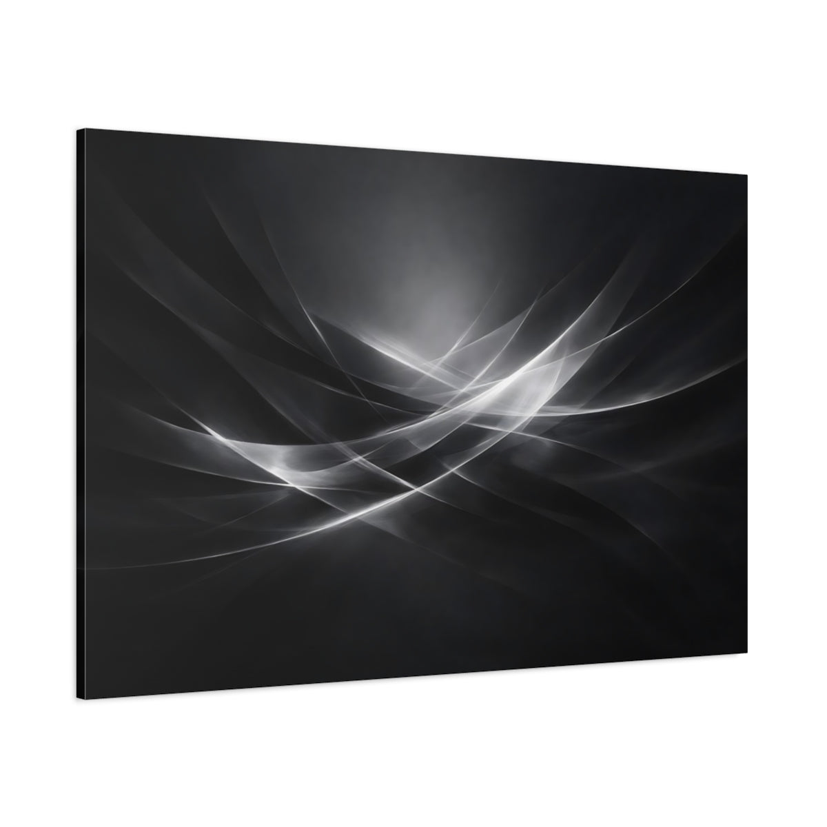 Main Mockup. Abstract Abstract Waves Monochrome Waves shown as stretched canvas wall art