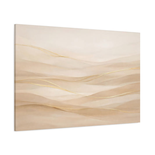 Main Mockup. Abstract Abstract Waves Neutral Gold Waves shown as stretched canvas wall art