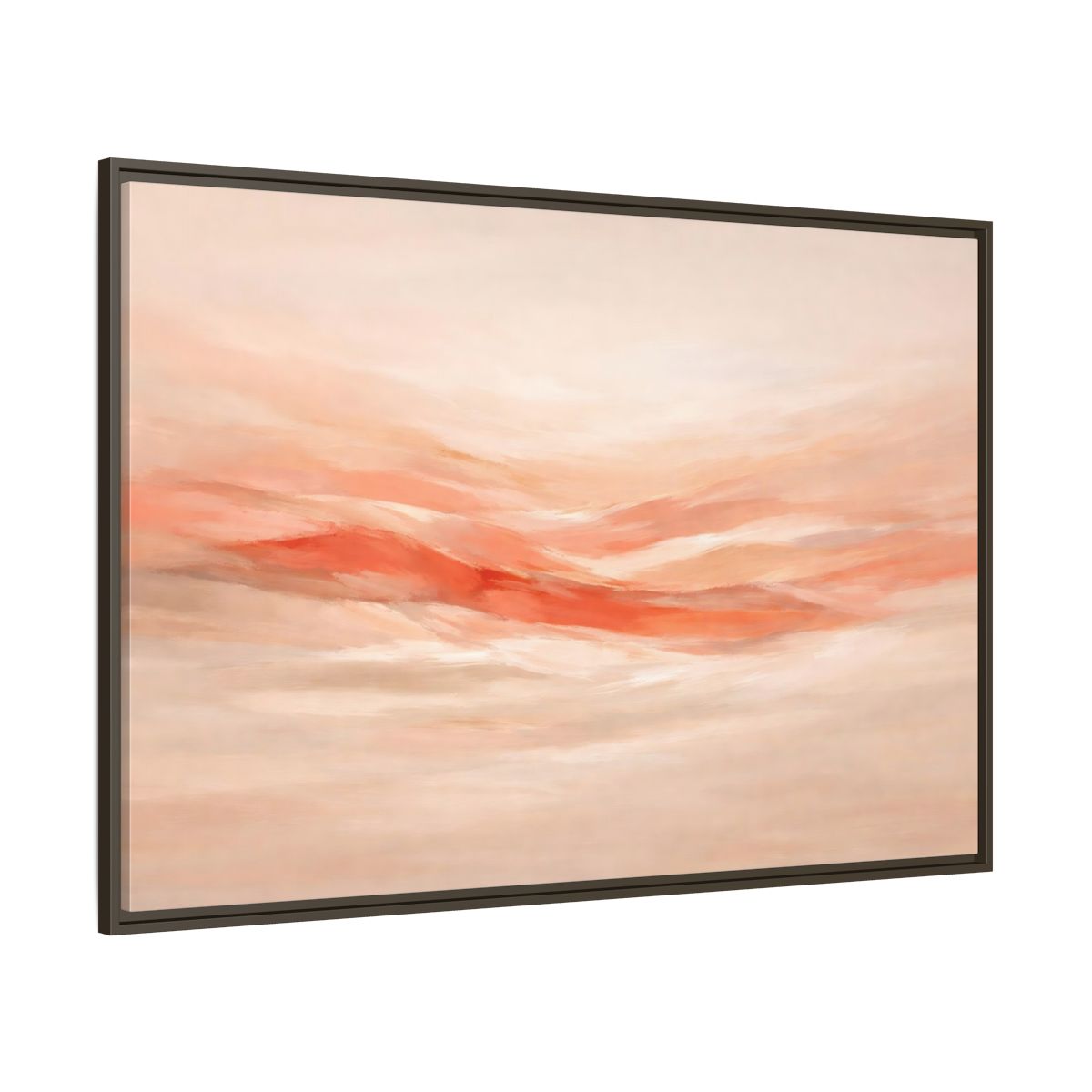 Main Mockup. Abstract Abstract Waves Peach Abstract shown as stretched canvas wall art