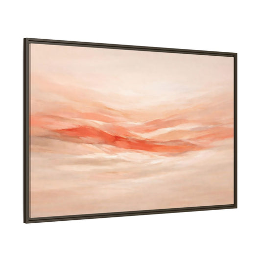 Main Mockup. Abstract Abstract Waves Peach Abstract shown as stretched canvas wall art