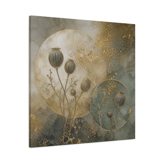 Main Mockup. Abstract Accent Seedpods shown as canvas print
