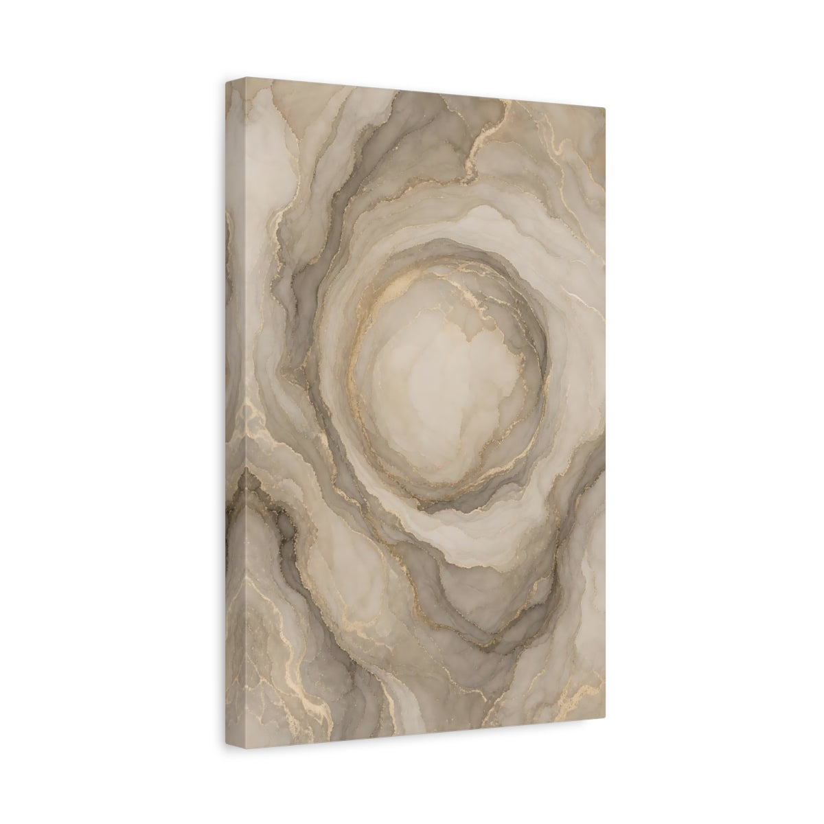Side Mockup 4. Abstract Agate Pattern Neutral Gold Agate shown as stretched canvas wall art