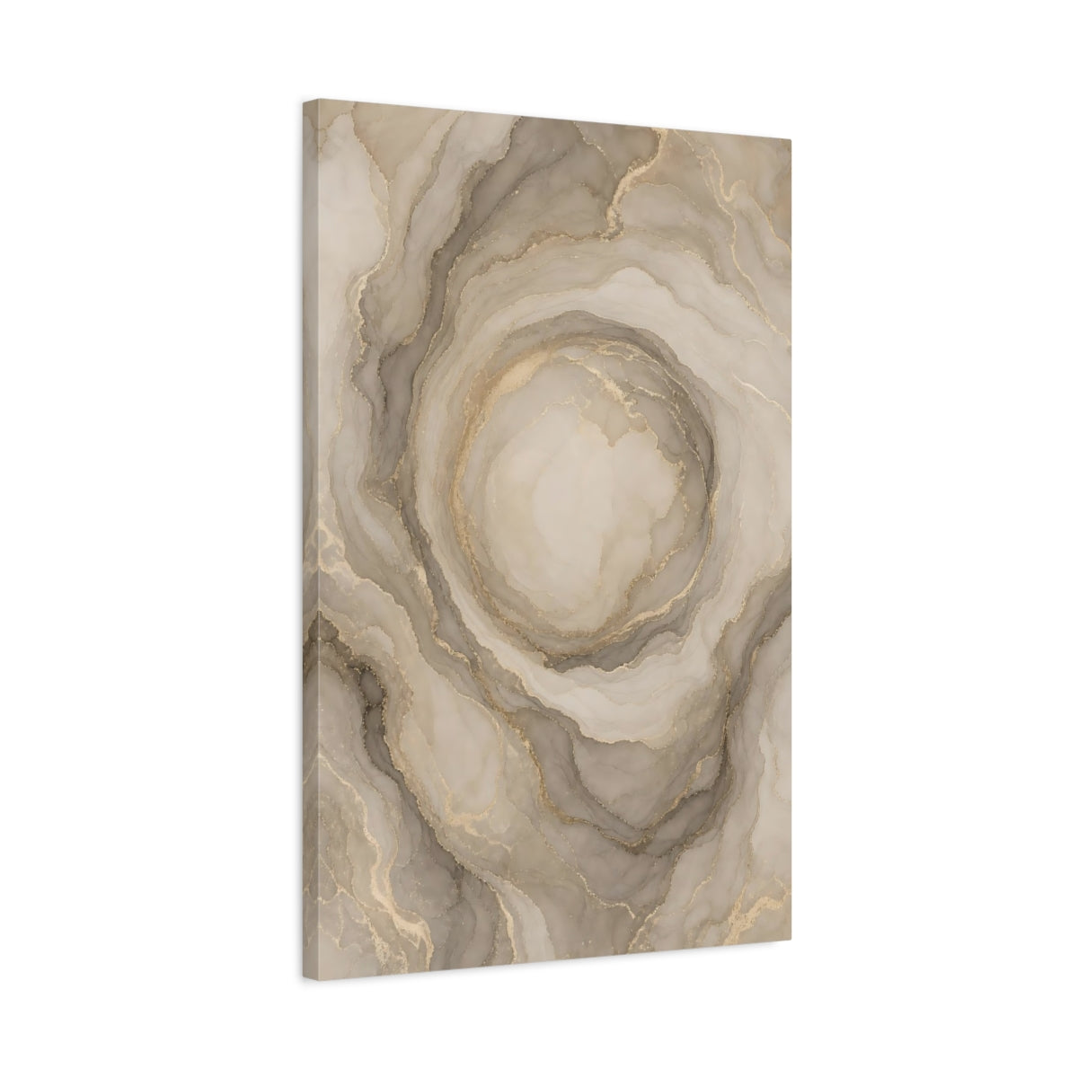 Side Mockup 2. Abstract Agate Pattern Neutral Gold Agate shown as stretched canvas wall art