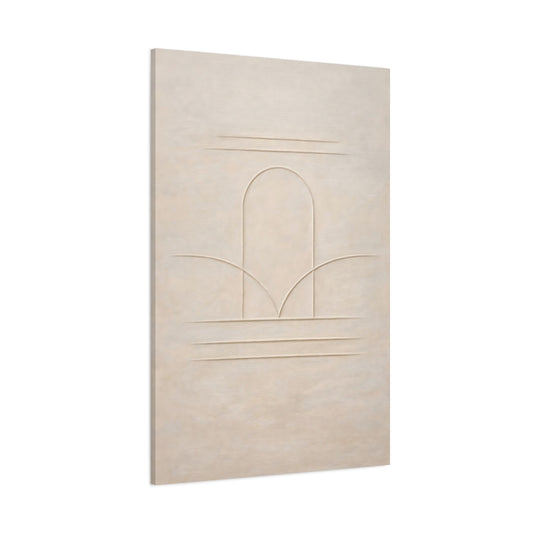 Main Mockup. Abstract Arch Lines Beige Arch shown as stretched canvas wall art