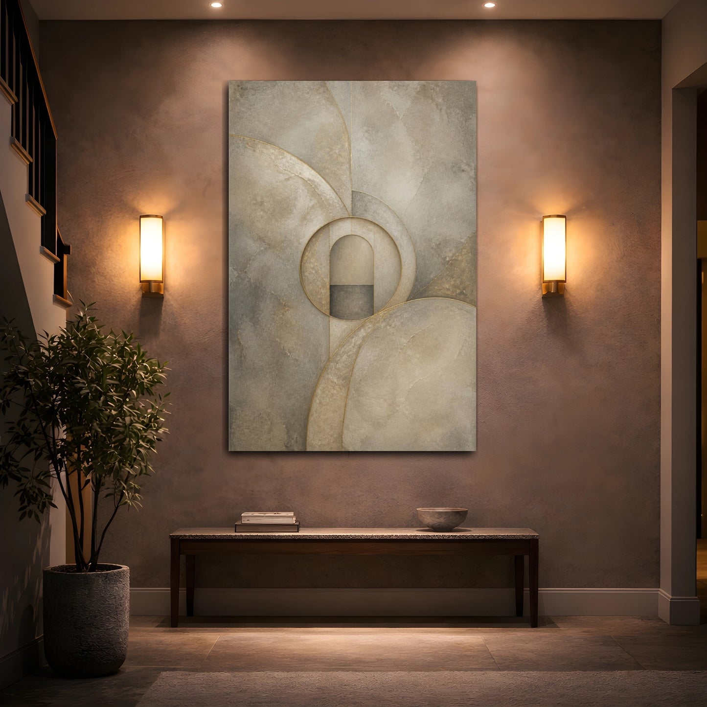 Mockup 2. Abstract Arch Portal shown as canvas print