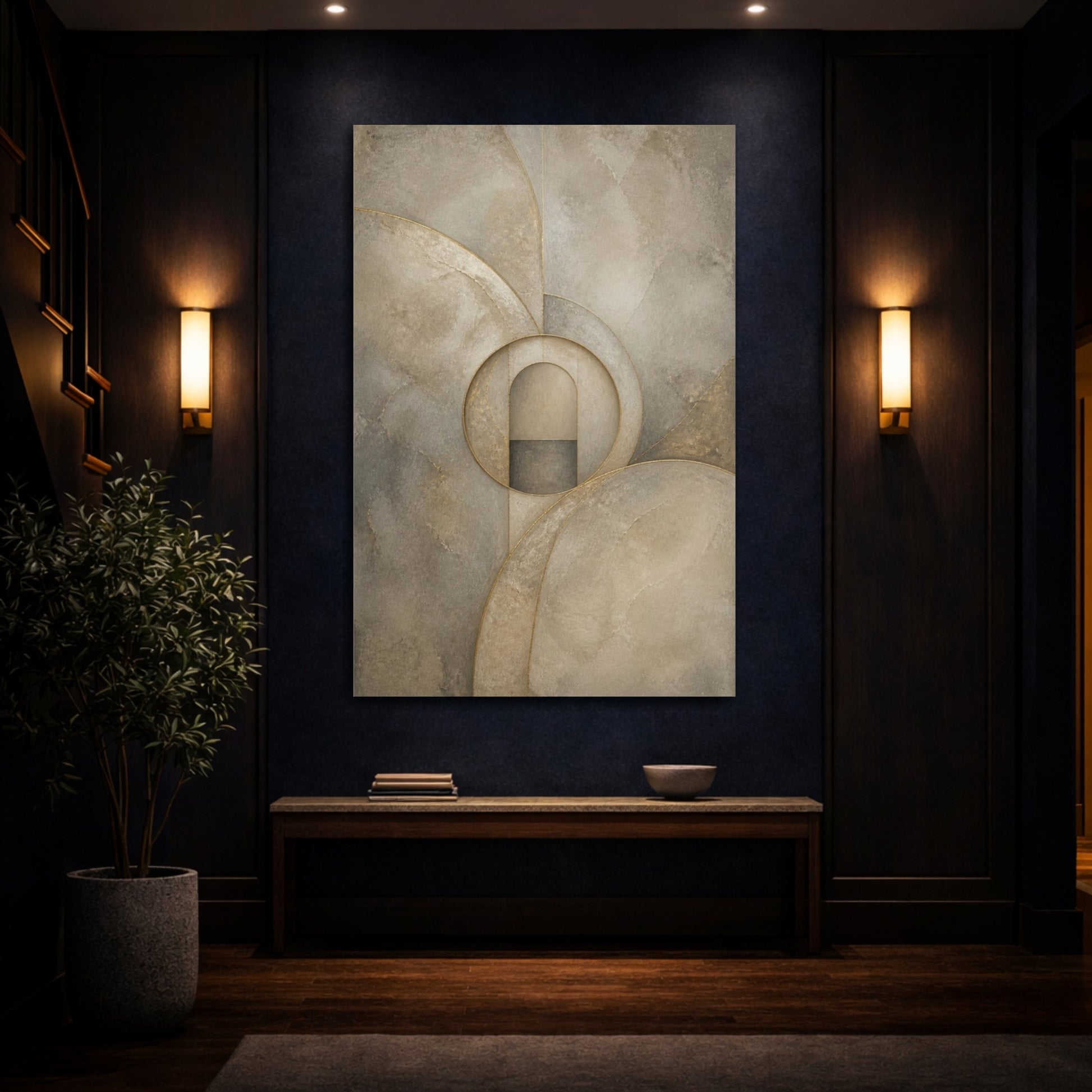 Mockup 4. Abstract Arch Portal shown as canvas print