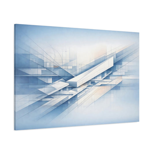 Abstract Architecture Blueprint shown as stretched canvas wall art