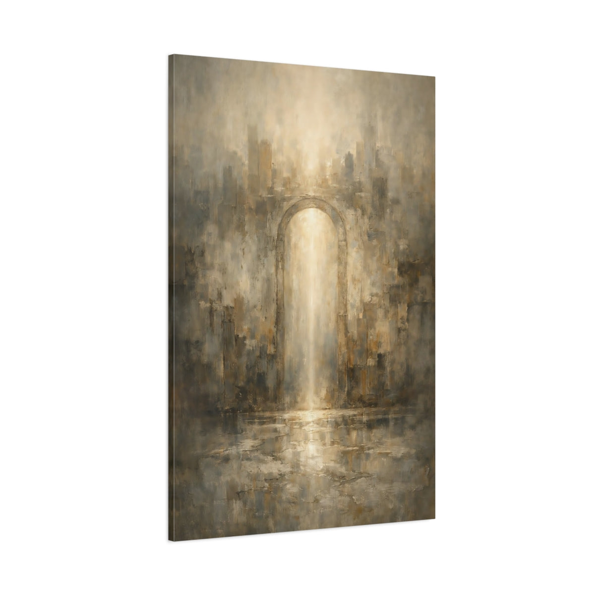 Main Mockup. Abstract Archway Golden Archway Abstract shown as stretched canvas wall art