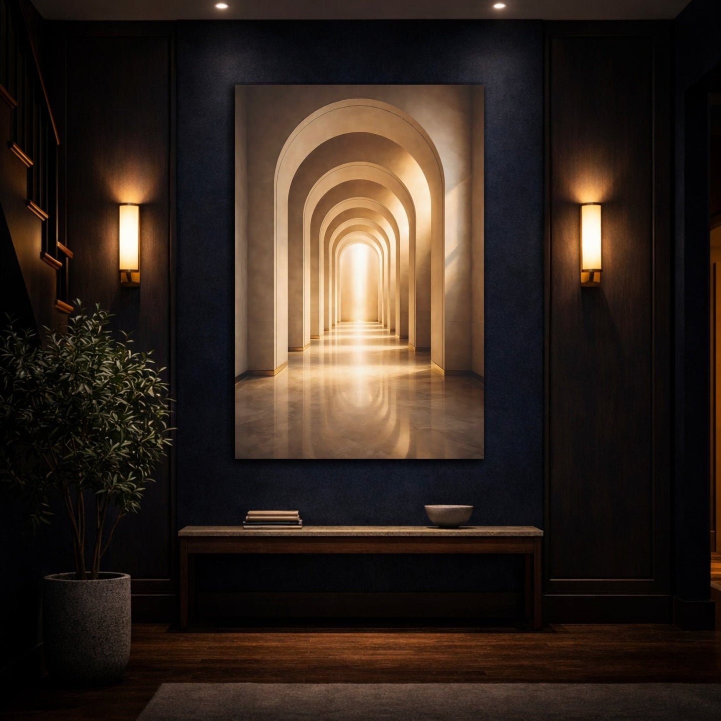 Abstract Archway Golden - Canvas Wall Art Print - YesArtYes