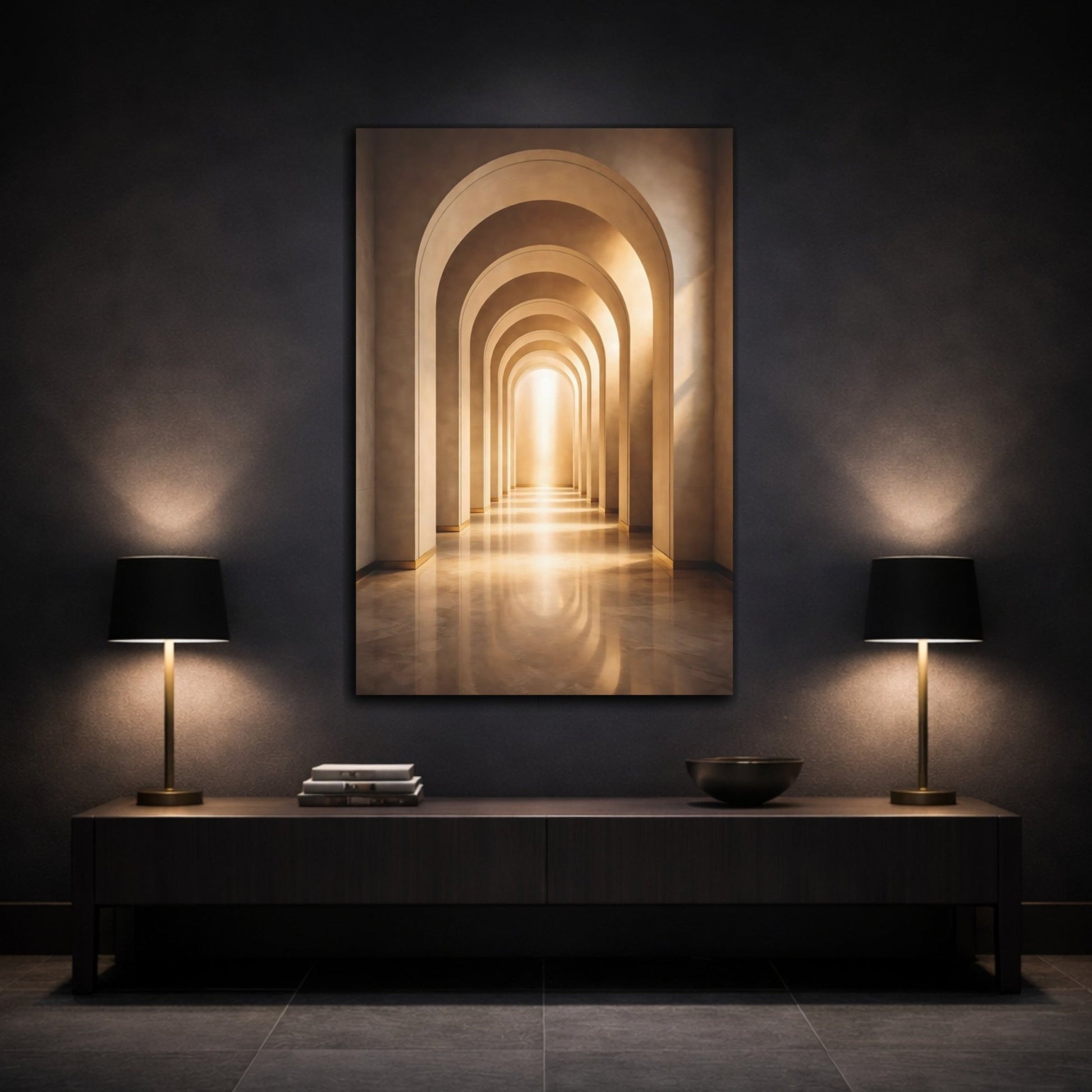 Abstract Archway Golden - Canvas Wall Art Print - YesArtYes