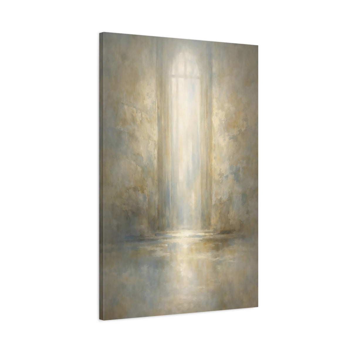 Side Mockup 1. Abstract Archway Light Warm Abstract Light shown as stretched canvas wall art