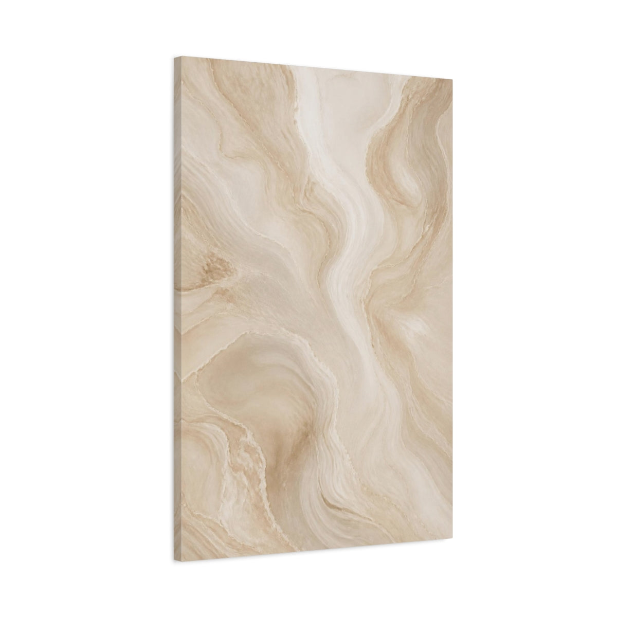 Main Mockup. Abstract Beige Waves shown as canvas print