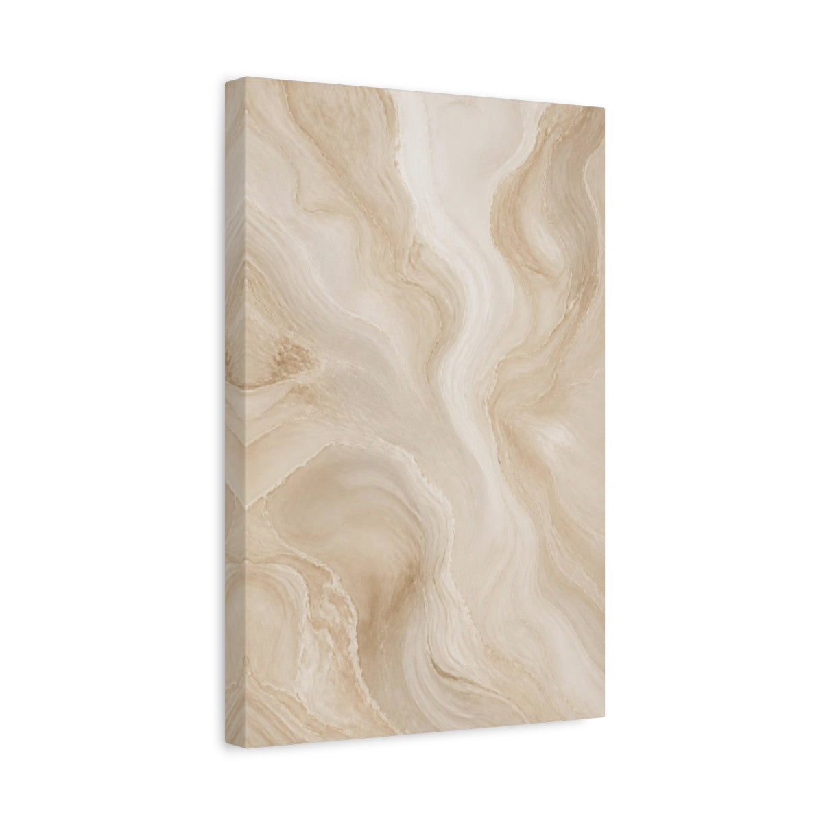 Side Mockup 4. Abstract Beige Waves shown as canvas print