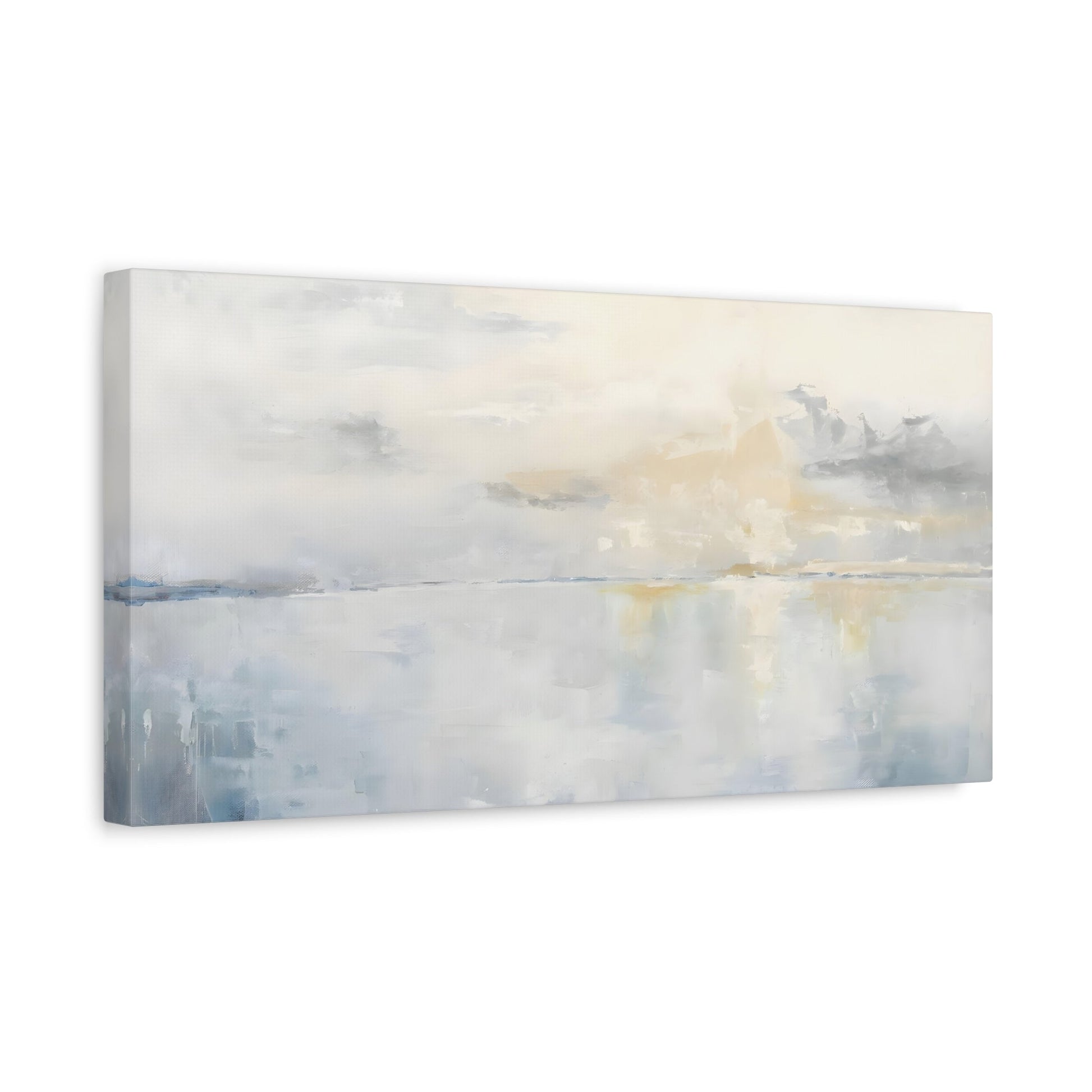 Abstract Big Ocean Sunset Print on Canvas - Beige Cloud Sea Calm Wall Art - YesArtYes