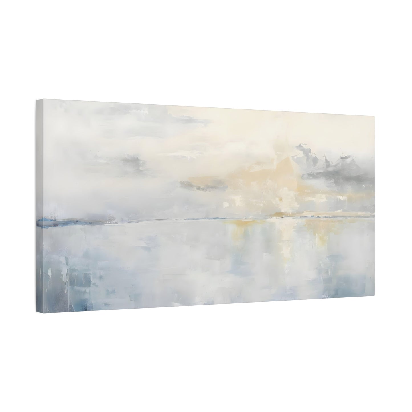 Abstract Big Ocean Sunset Print on Canvas - Beige Cloud Sea Calm Wall Art - YesArtYes