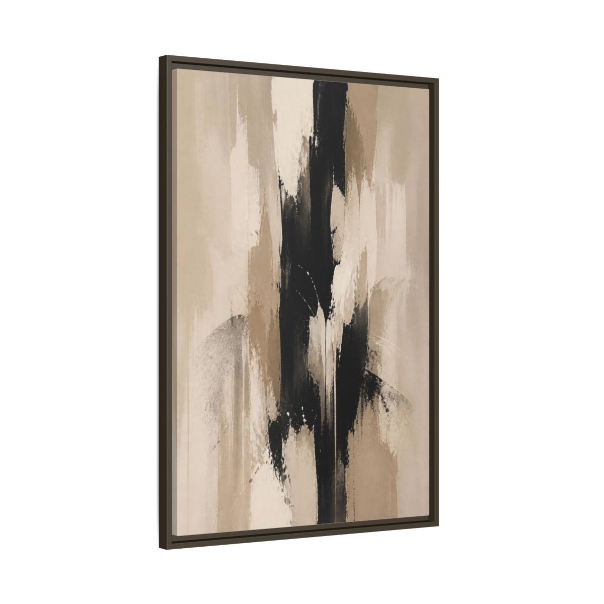 Main Mockup. Abstract Black Column shown as framed canvas print