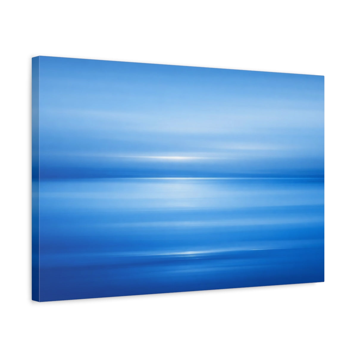 Side Mockup 3. Abstract Blue Abstraction Blue Gradient shown as stretched canvas wall art