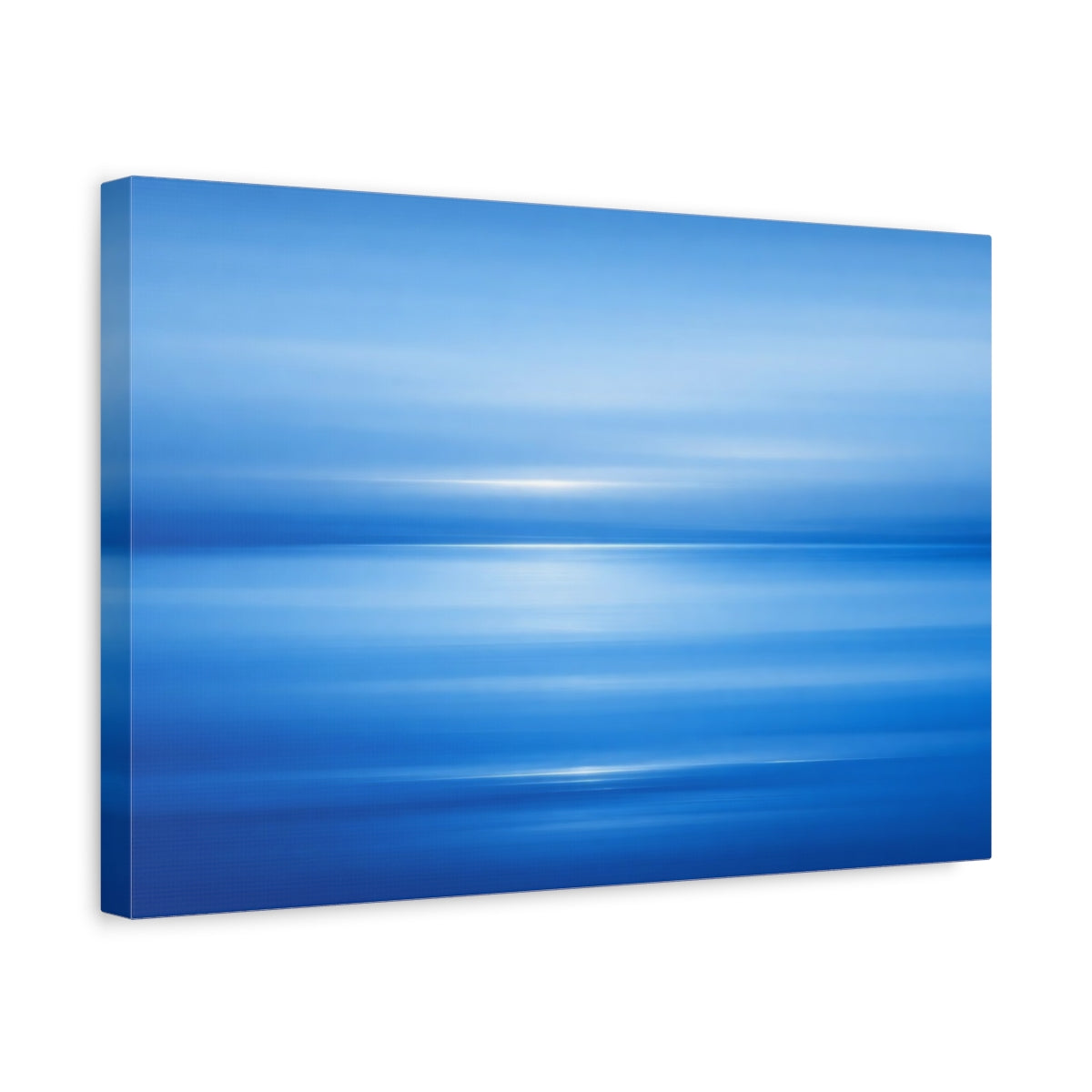 Side Mockup 4. Abstract Blue Abstraction Blue Gradient shown as stretched canvas wall art