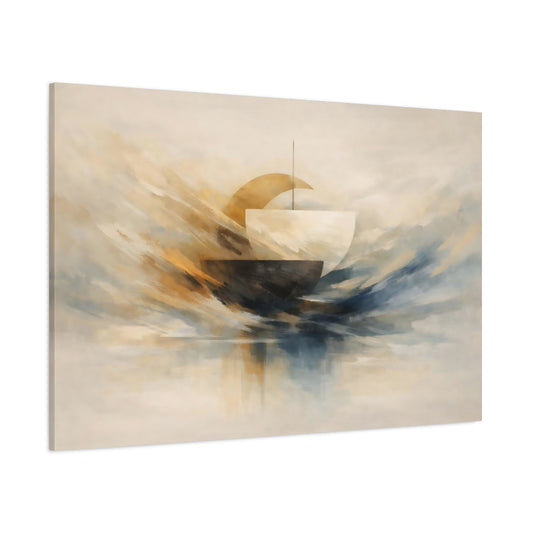 Abstract Boat Abstract Nautical shown as stretched canvas wall art