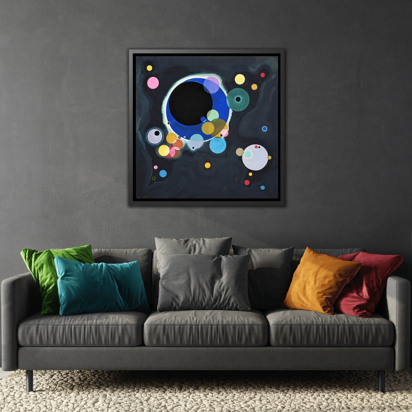 Abstract Canvas Wall Art Print - Kandinsky Several Circles