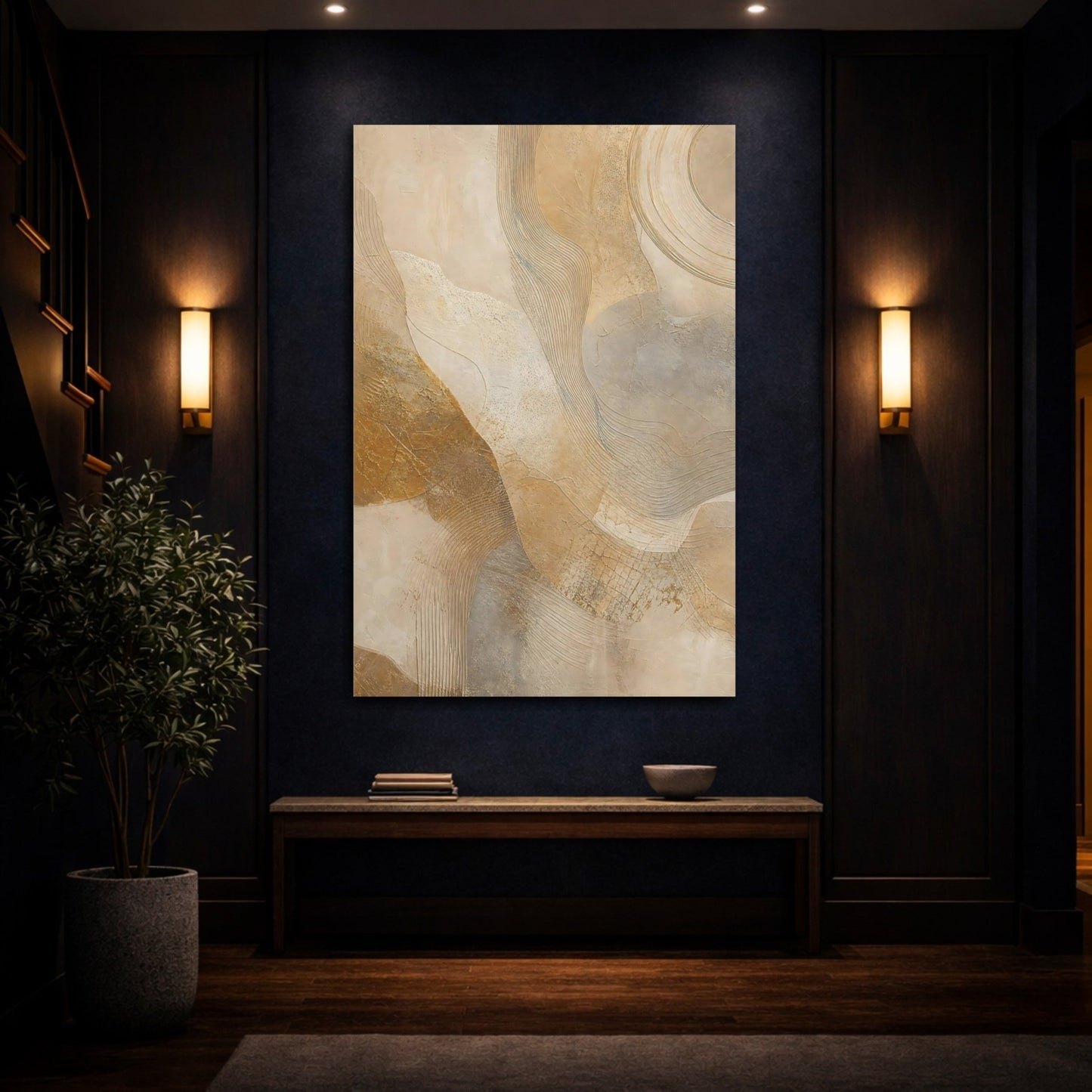 Abstract Canvas Wall Art Print – Living Room Decor, Above Console Table - YesArtYes