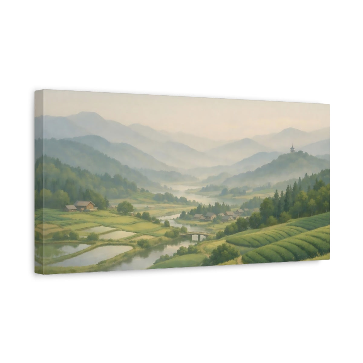 Side Mockup 3. Abstract shown as stretched canvas wall art