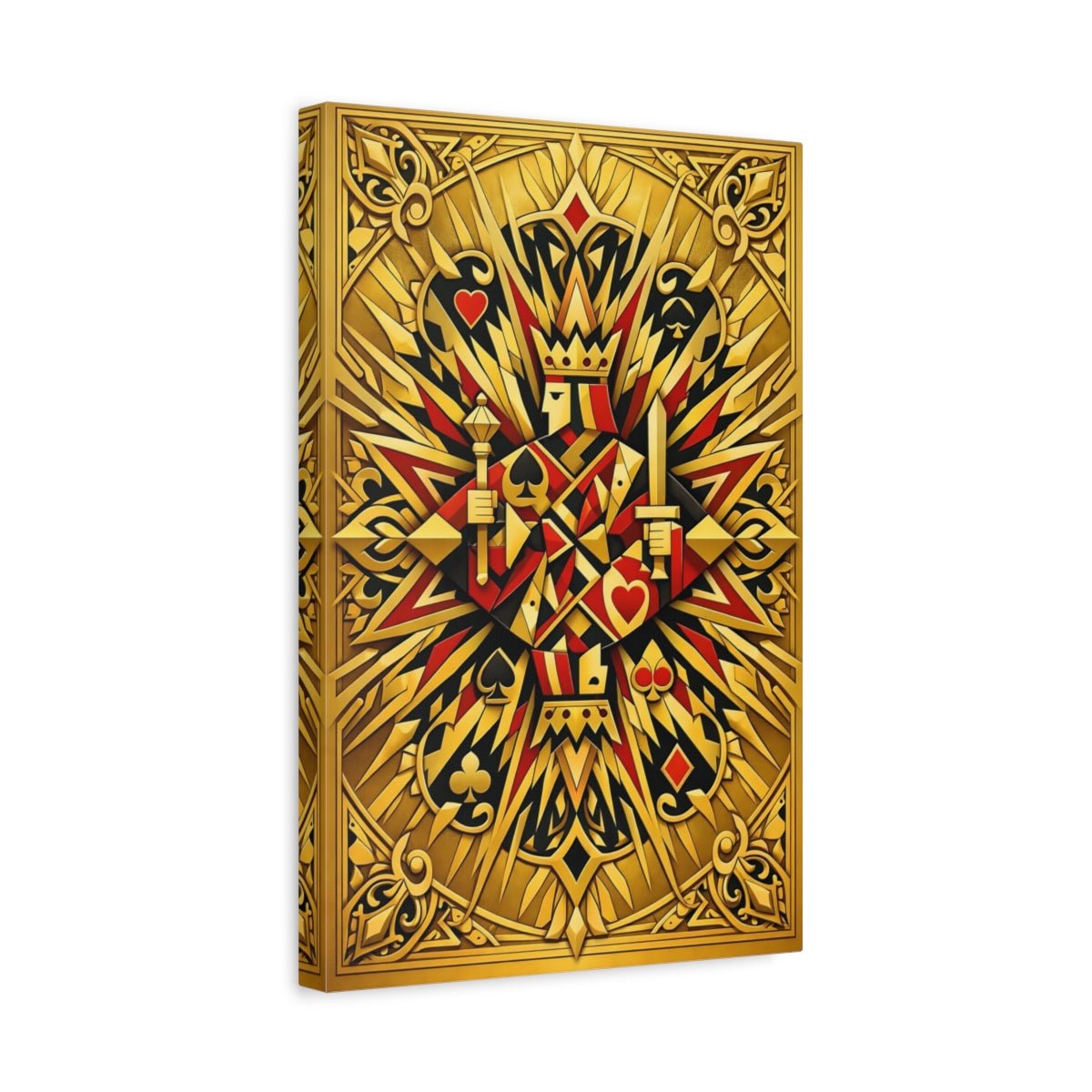 Abstract Card King Gold And Red - Canvas Wall Art Print - YesArtYes