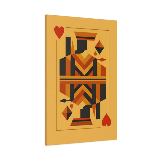 Main Mockup. Abstract Card King Orange Yellow Black shown as stretched canvas wall art