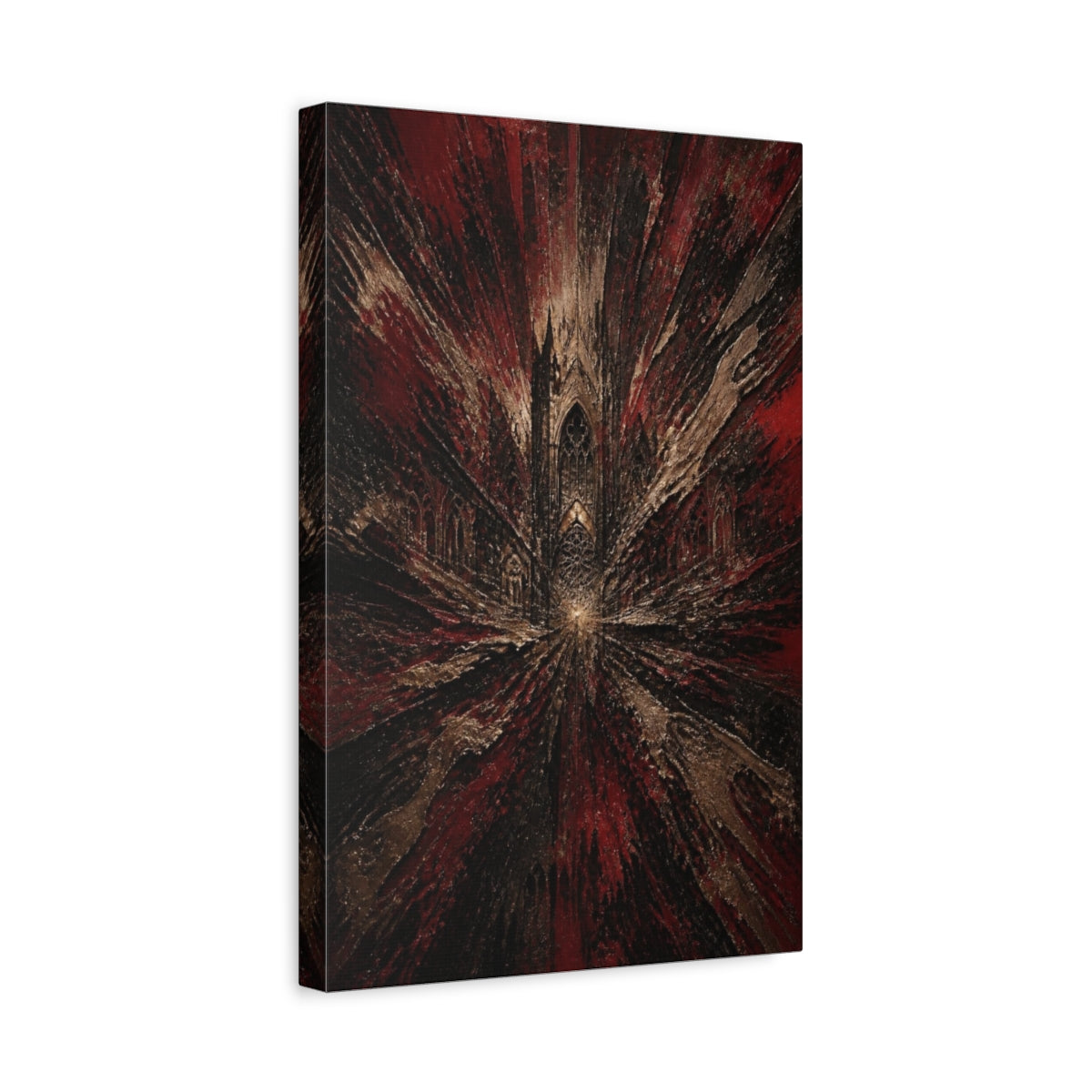 Side Mockup 4. Abstract Cathedral Burst shown as canvas print