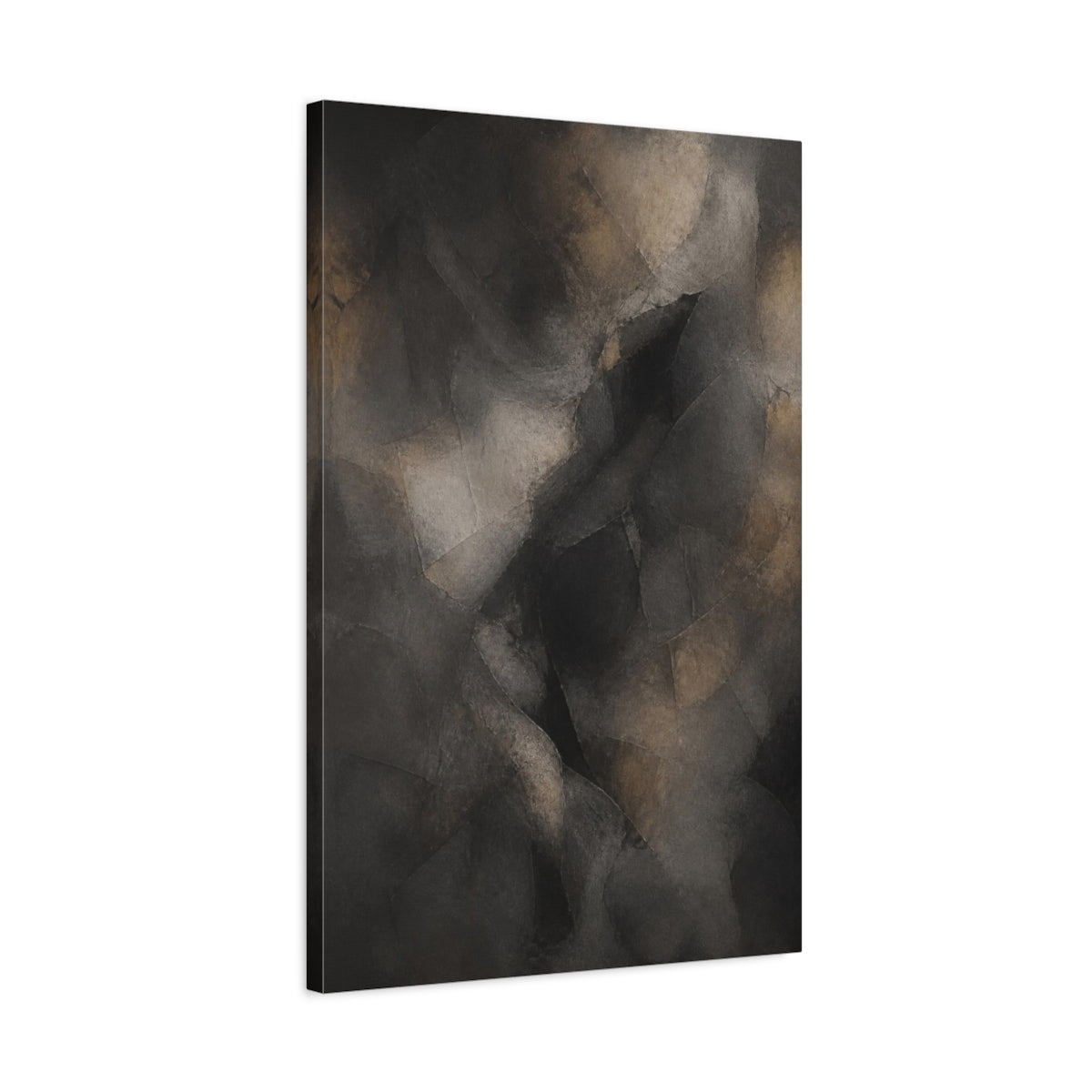Side Mockup 2. Abstract Charcoal Passage shown as canvas print