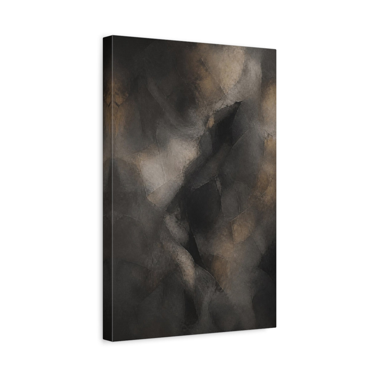 Side Mockup 4. Abstract Charcoal Passage shown as canvas print