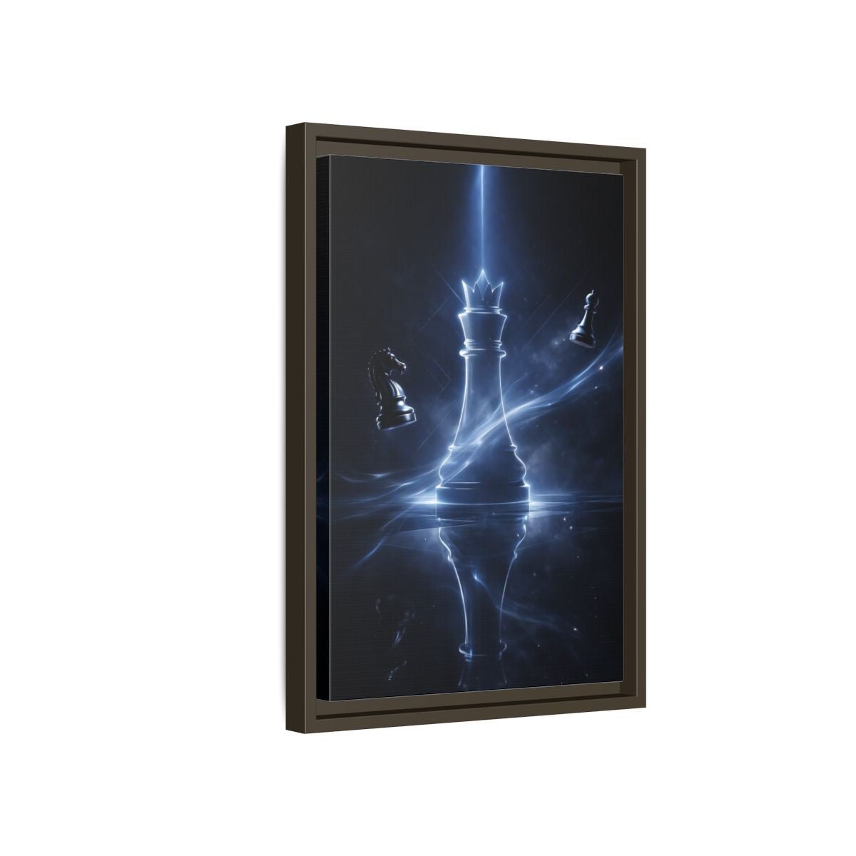 Abstract Chess Queen Blue - Framed Canvas Wall Art Print - YesArtYes