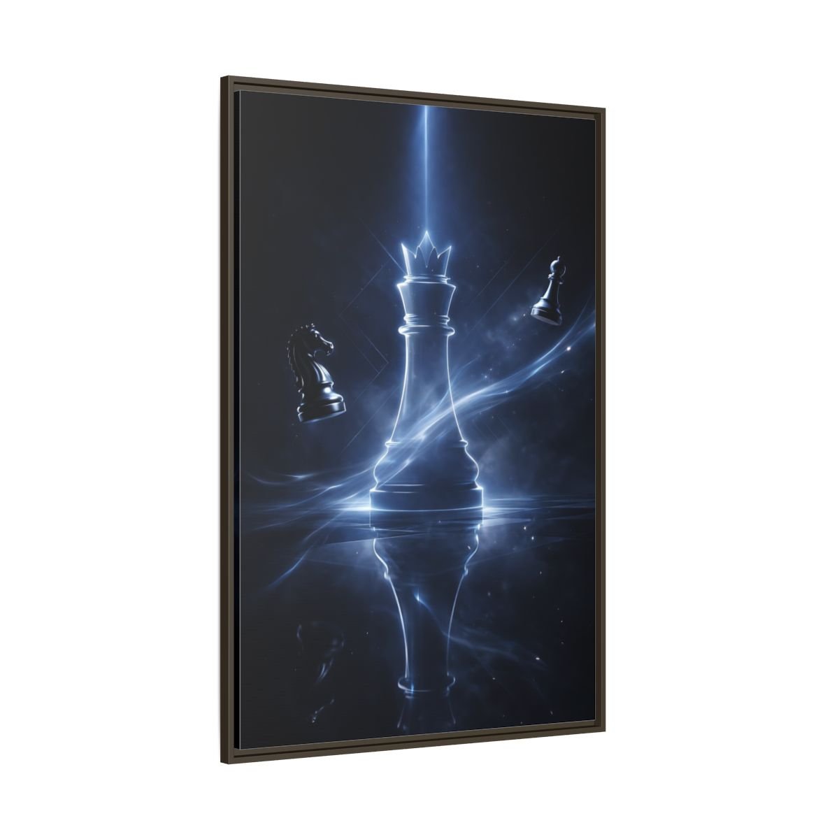 Abstract Chess Queen Blue - Framed Canvas Wall Art Print - YesArtYes