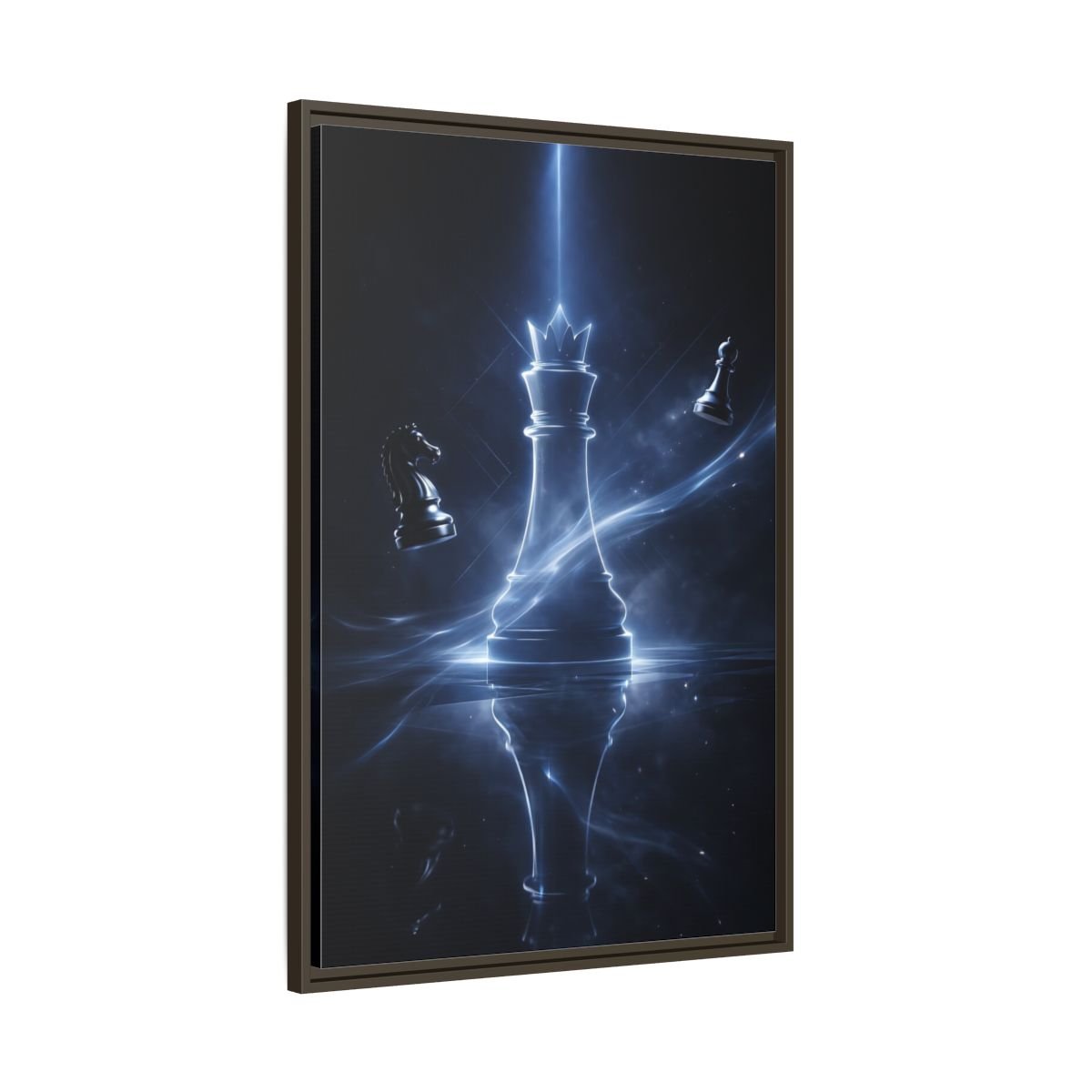 Abstract Chess Queen Blue - Framed Canvas Wall Art Print - YesArtYes