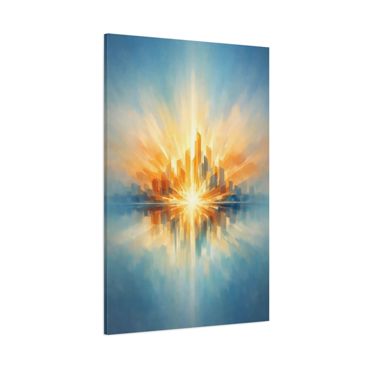 Main Mockup. Abstract Cityscape Abstract Cityscape shown as stretched canvas wall art