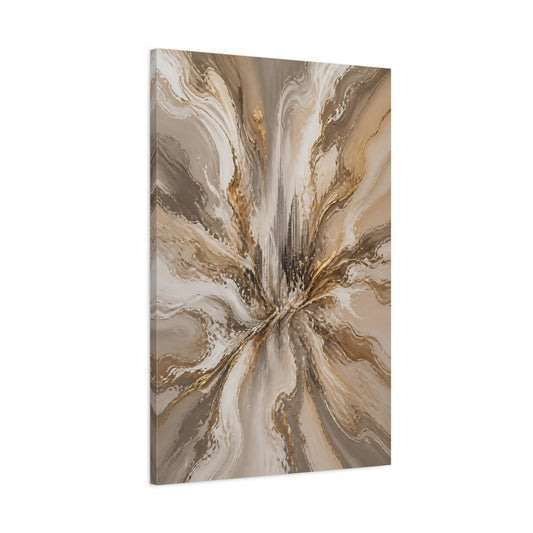 Abstract Cityscape Gold And Grey Canvas Wall Art Print – Living Room, Above Sofa - YesArtYes