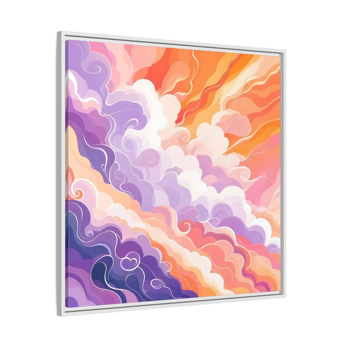 Abstract Clouds Colorful Framed Canvas Print – Living Room, Above Couch - YesArtYes