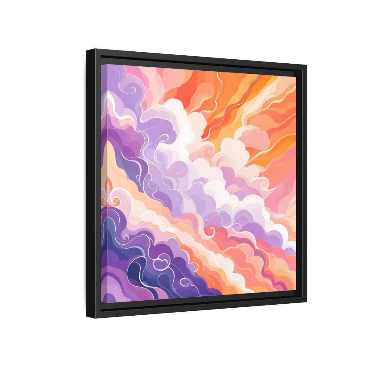 Abstract Clouds Colorful Framed Canvas Print – Living Room, Above Couch - YesArtYes