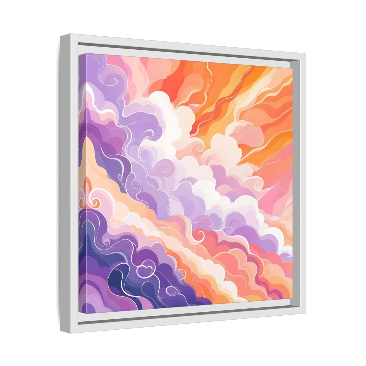 Abstract Clouds Colorful Framed Canvas Print – Living Room, Above Couch - YesArtYes