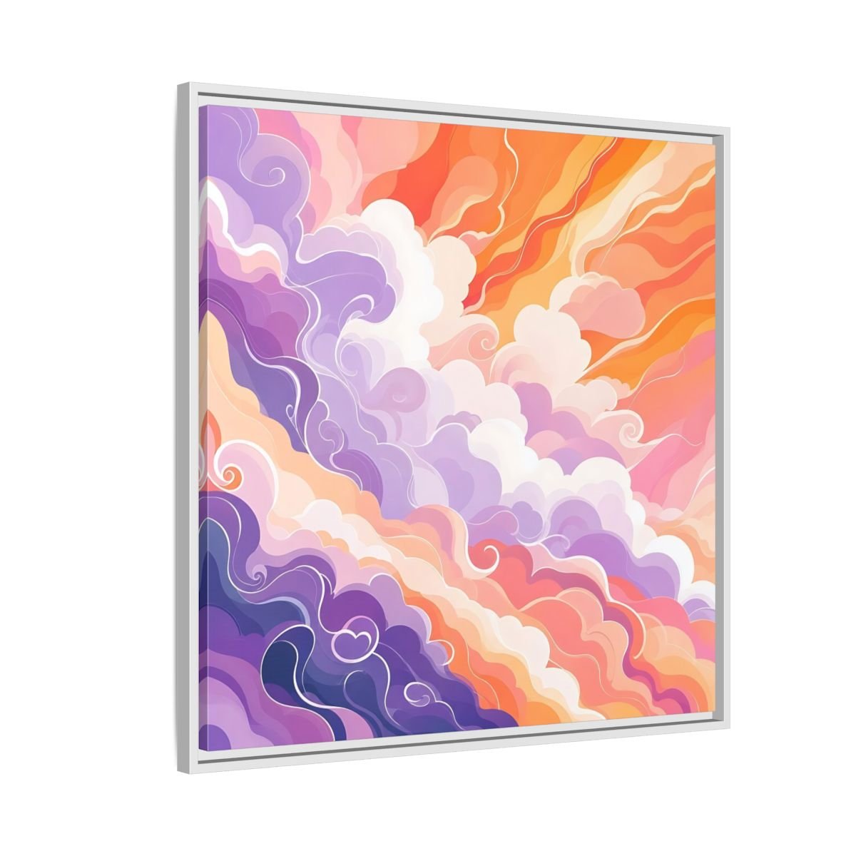 Abstract Clouds Colorful Framed Canvas Print – Living Room, Above Couch - YesArtYes