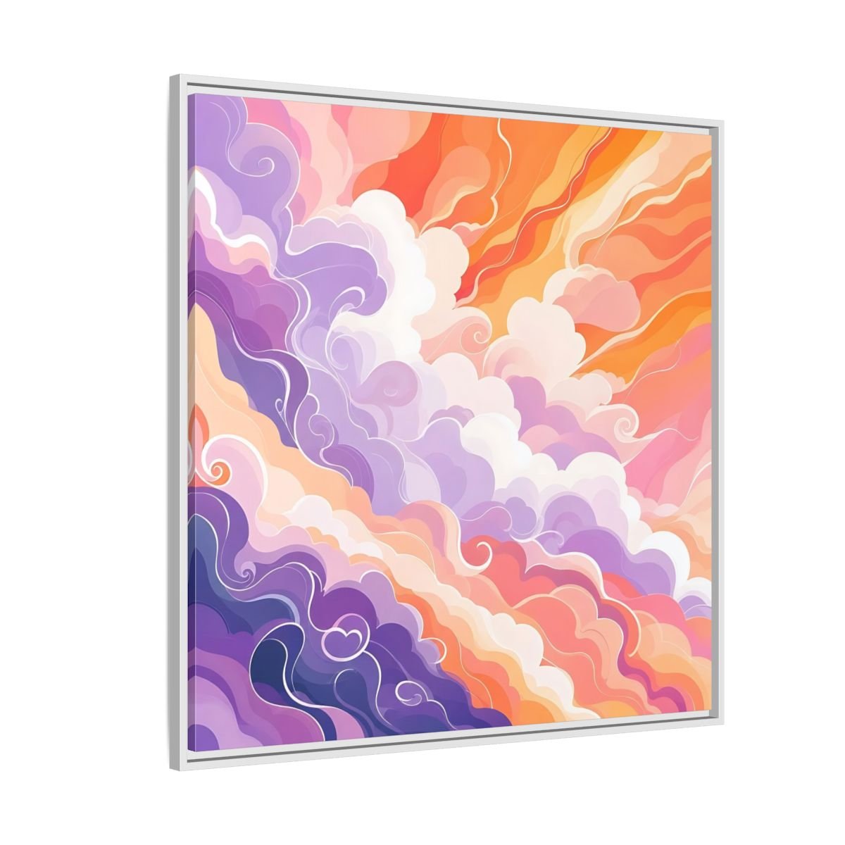 Abstract Clouds Colorful Framed Canvas Print – Living Room, Above Couch - YesArtYes