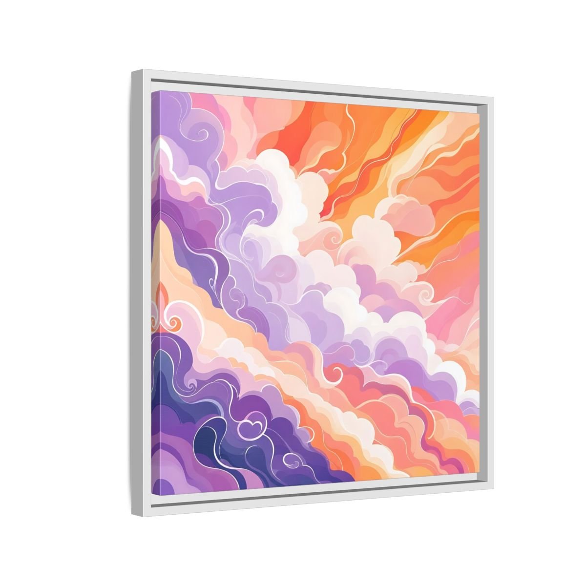 Abstract Clouds Colorful Framed Canvas Print – Living Room, Above Couch - YesArtYes