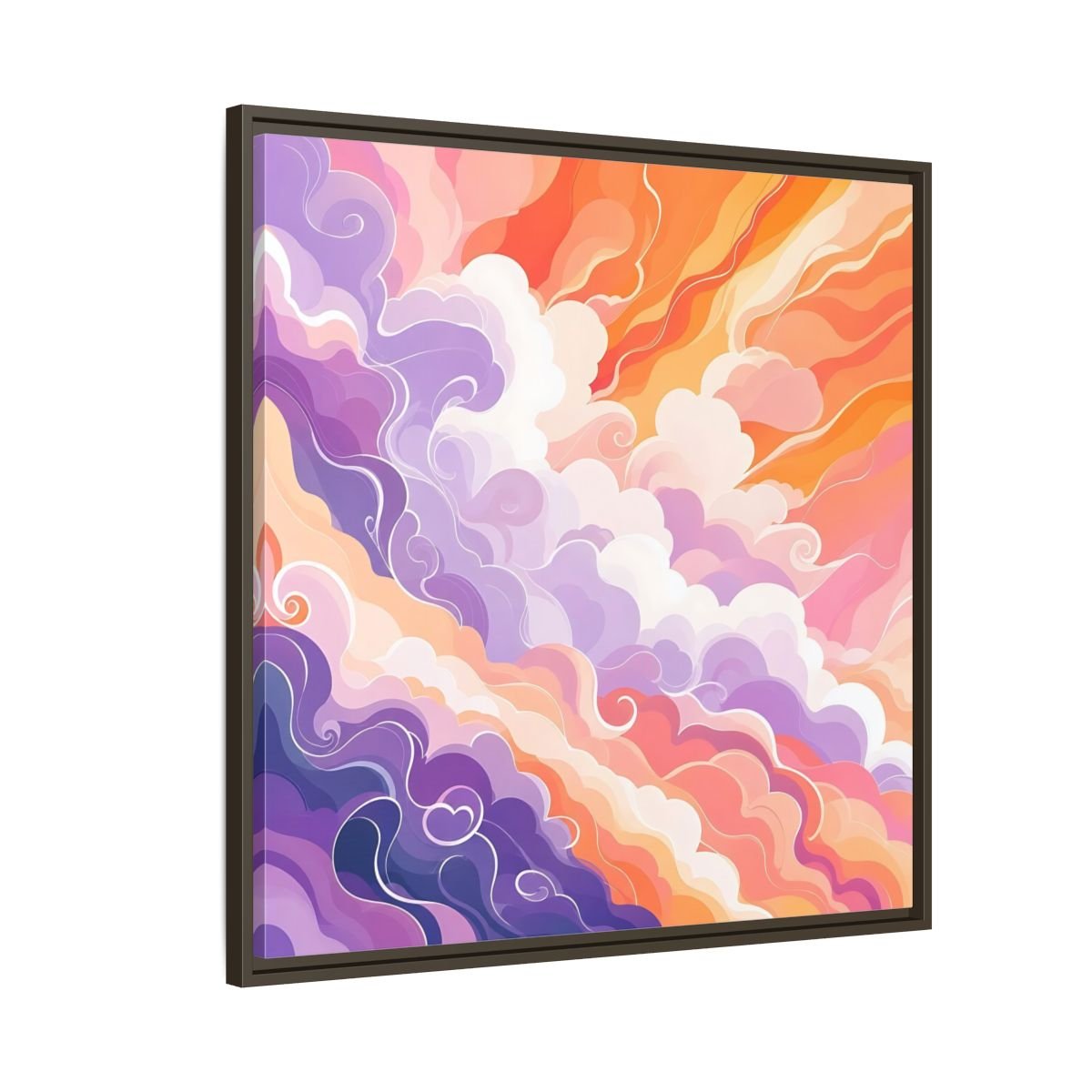 Abstract Clouds Colorful Framed Canvas Print – Living Room, Above Couch - YesArtYes