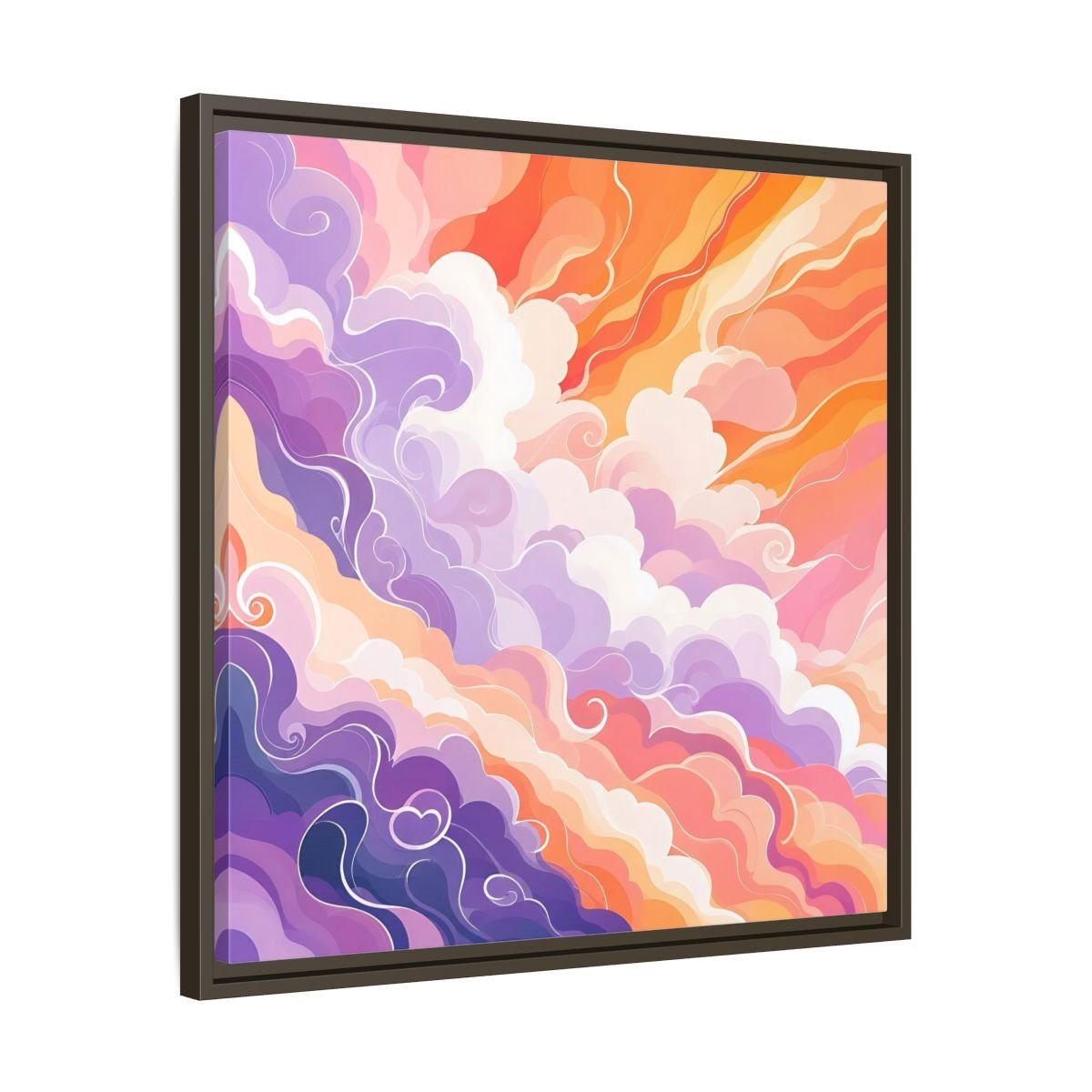 Abstract Clouds Colorful Framed Canvas Print – Living Room, Above Couch - YesArtYes