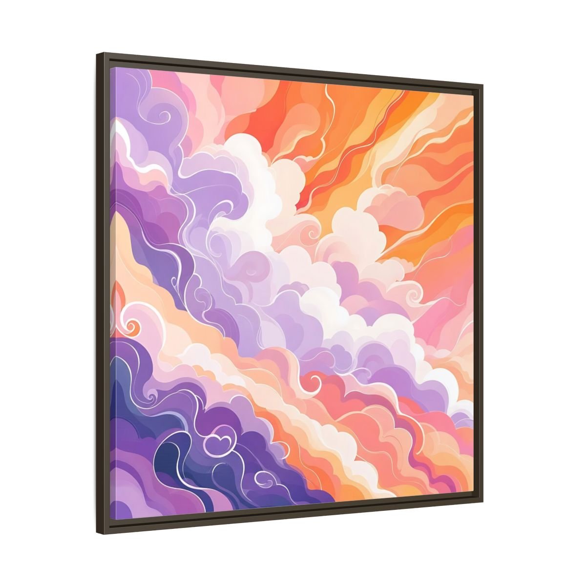 Abstract Clouds Colorful Framed Canvas Print – Living Room, Above Couch - YesArtYes