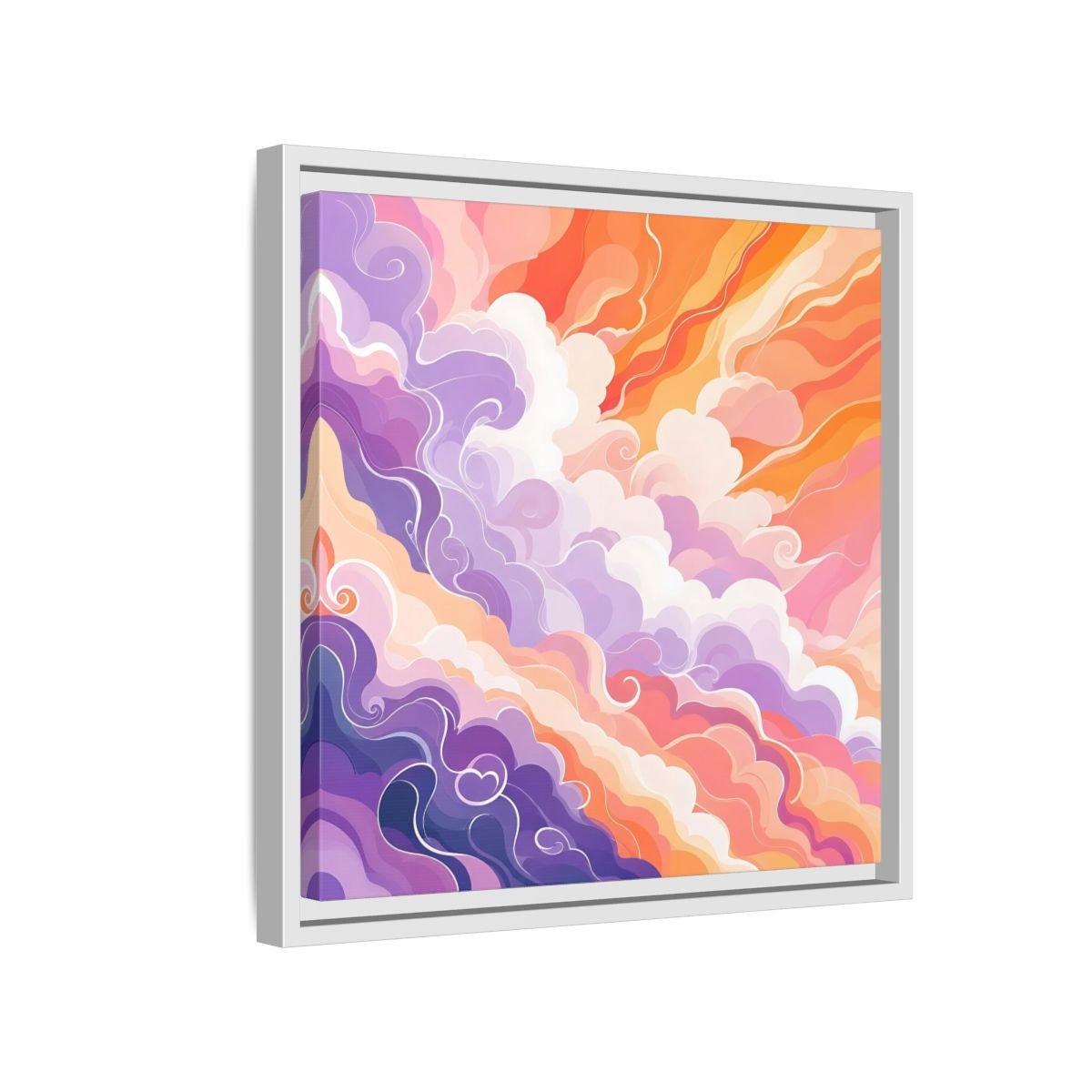 Abstract Clouds Colorful Framed Canvas Print – Living Room, Above Couch - YesArtYes