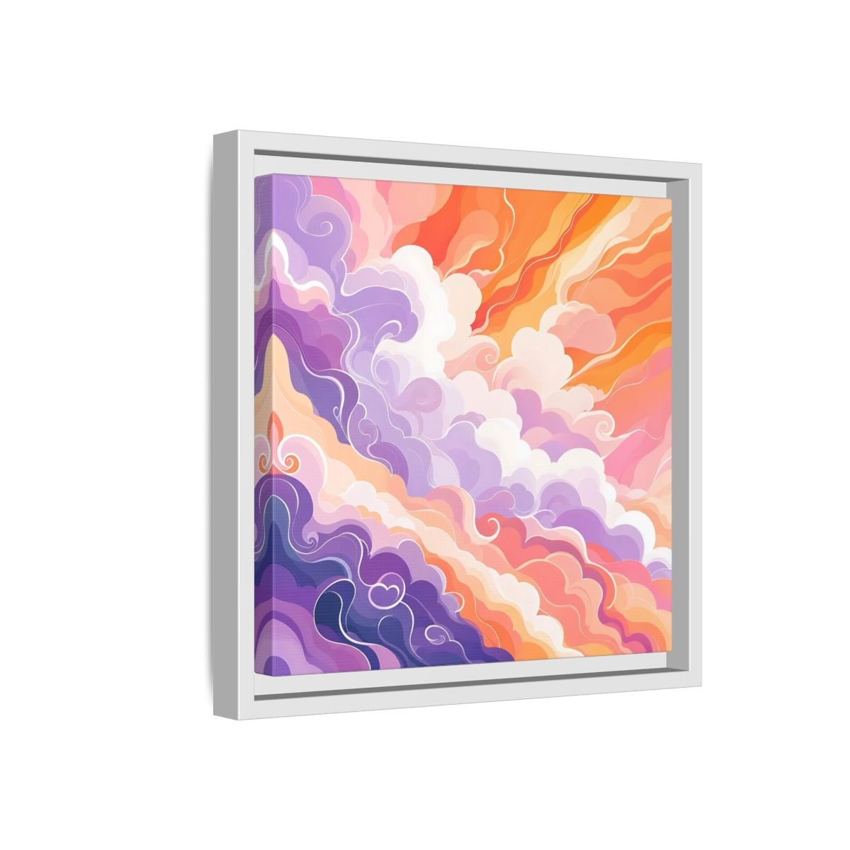 Abstract Clouds Colorful Framed Canvas Print – Living Room, Above Couch - YesArtYes