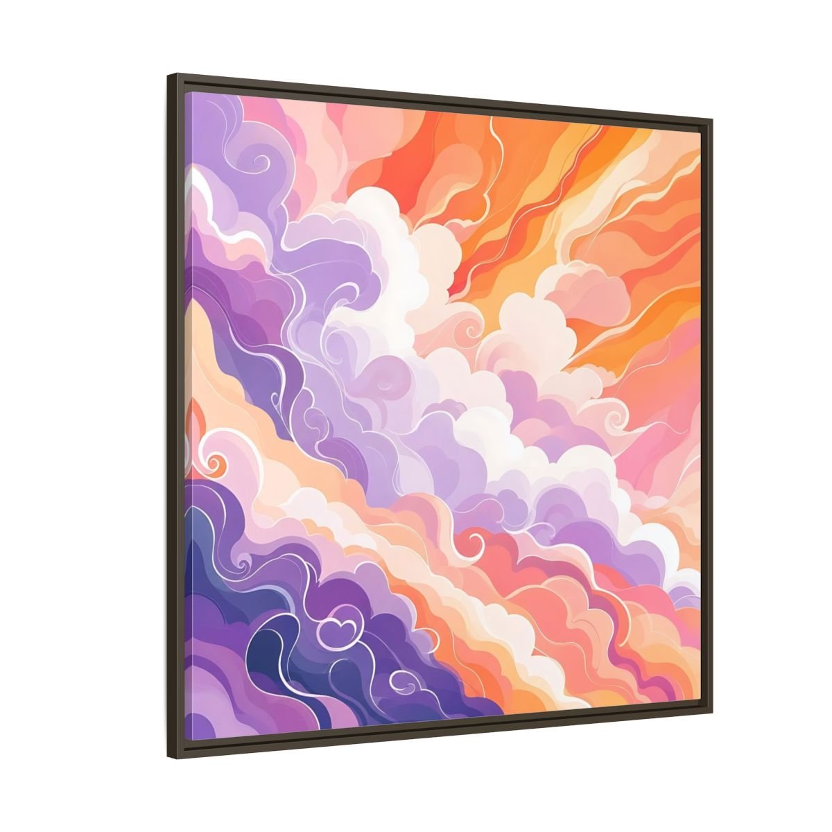 Abstract Clouds Colorful Framed Canvas Print – Living Room, Above Couch - YesArtYes