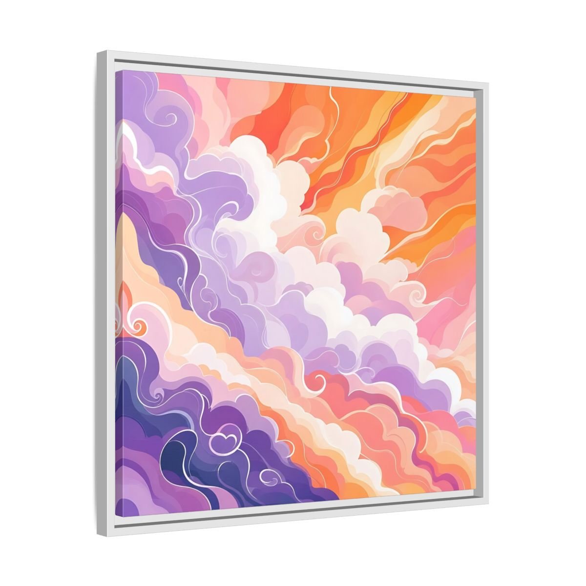 Abstract Clouds Colorful Framed Canvas Print – Living Room, Above Couch - YesArtYes